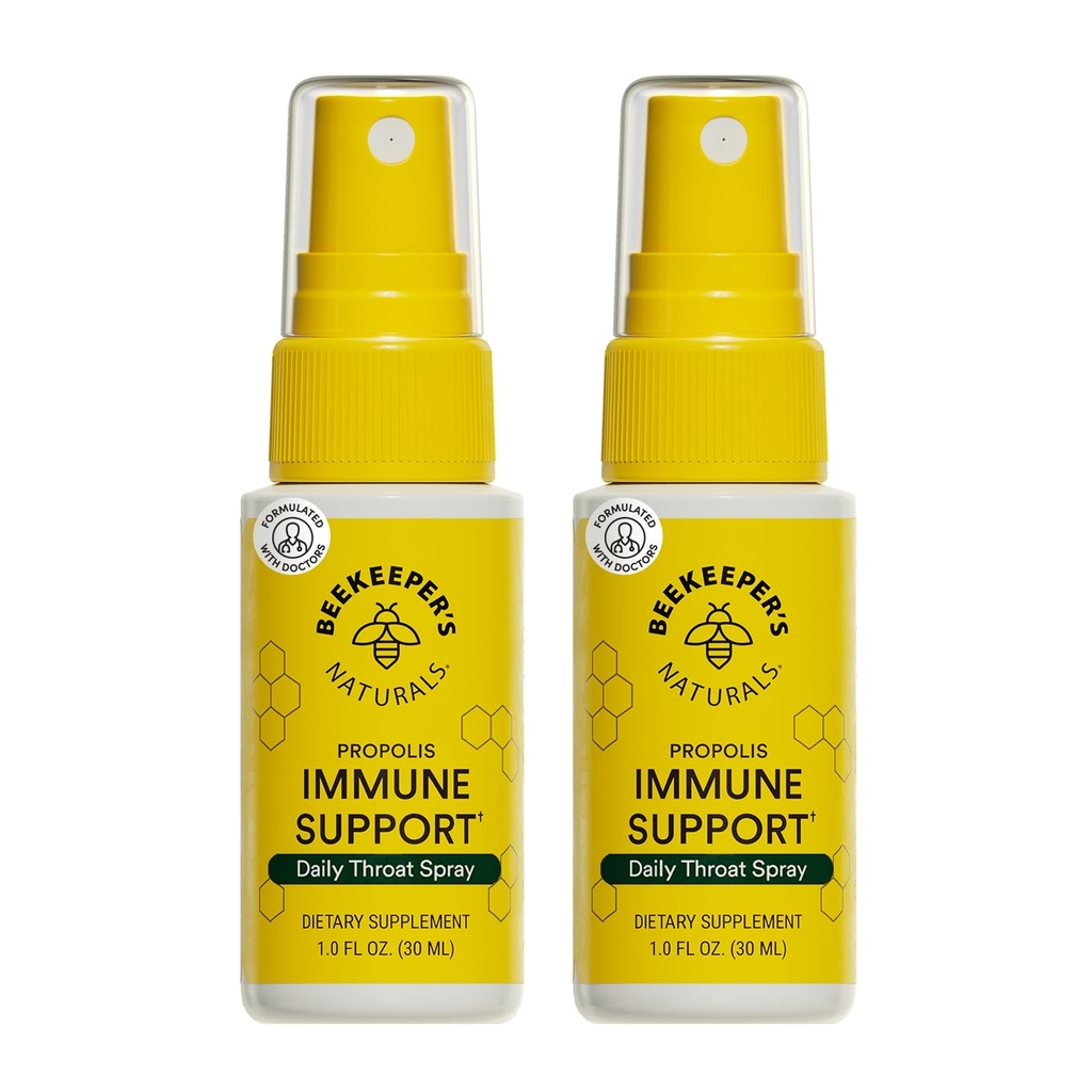 Imker Natur Propolis Throat Spray, natürliche Immununterstützung & Sore Throat Relief - Antioxidantien, Keto, Paleo, Glutenfrei, 1,0 Unzen (Pack von 2)