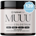 Optimal Prime - MUUU Bovine Colostrum Supplement und Superfood Pulver für Gut Health, Bloating, Immununterstützung, Haar, Haut und Nägel entflammt, 120 Portionen