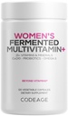 Codeage Women’s Daily Multivitamin, 25+ Vitamine & Minerals, Fermented, Organic Whole Foods, Probiotics Supplement - Vitamin A, B, C, D, E & K, Omega 3, Zink – Vegan - 120 Kapseln