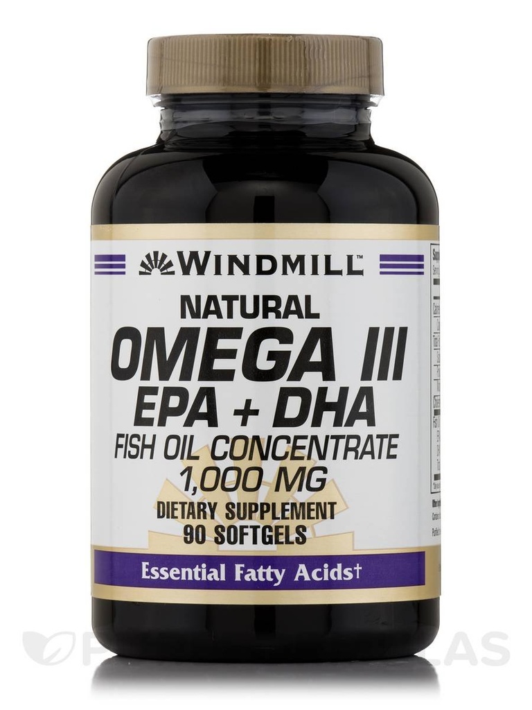 Windmühle Omega 3 Fischöl 1000 mg Softgels, 90 ct