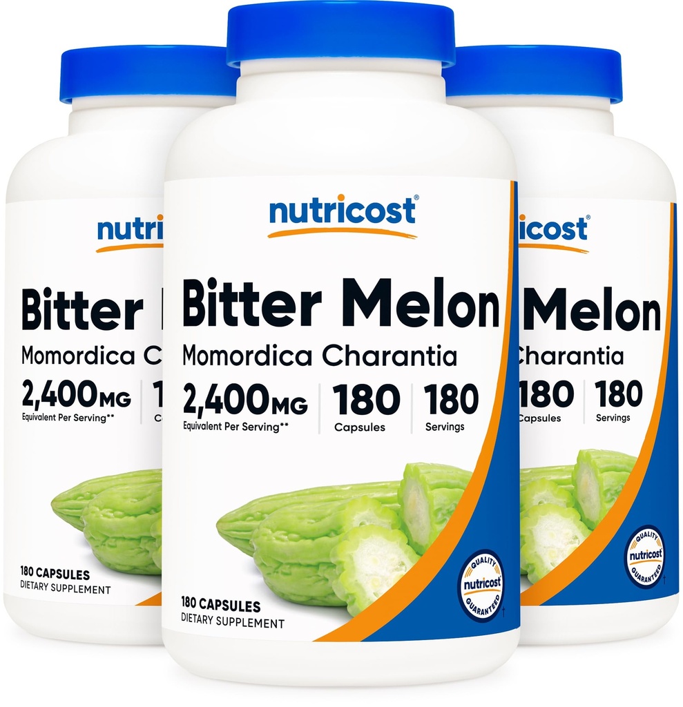 Nutricost Bitter Melon 600mg, 180 Kapseln (3 Flaschen)