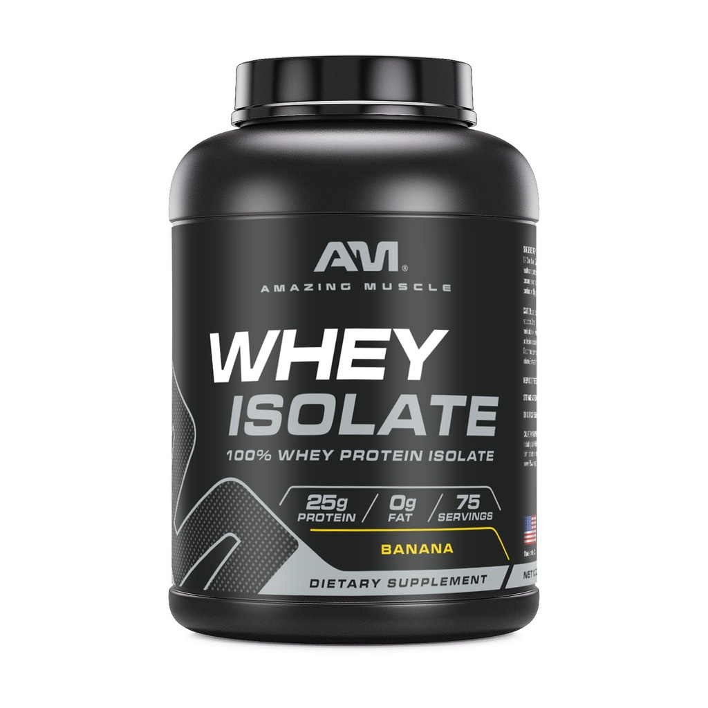 Erstaunliches Muskel Whey Protein Isolate Pulver | 25 Gramm Protein Per Serving | 100% Whey Isolate | Zero Fat | Made in USA (5 Lb, Banana)