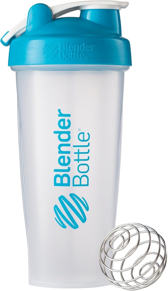 BlenderBottle Classic Loop Top Shaker Bottle, 28-Ounce, Klar/Aqua