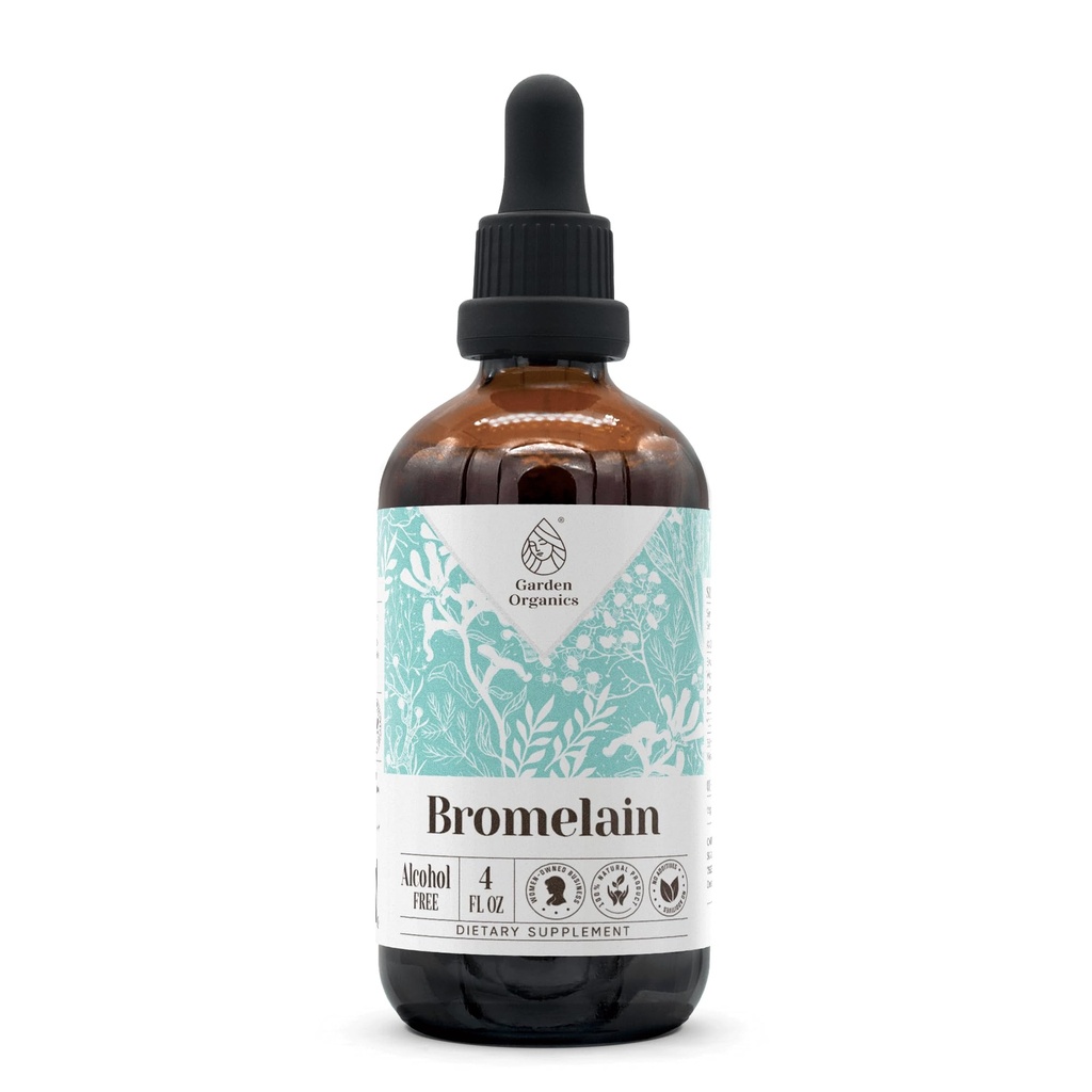 Bromelain Alcohol-Free Natural Tincture Extract, Immune System Booster, Liquid Drops Made from 100% Wildcrafted Bromelain, Pineapple (Ananas comosus) Dried Stem and Fruit (4 fl oz)