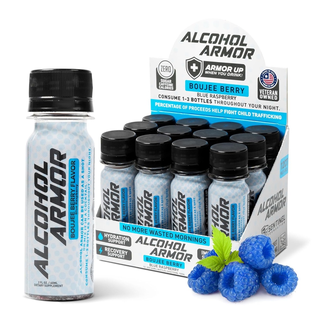Boujee Berry Elixir - Hydration Unterstützung, essentielle Vitamine und Elektrolyte, Vitamin B12, Milchdistel - 12 Pack