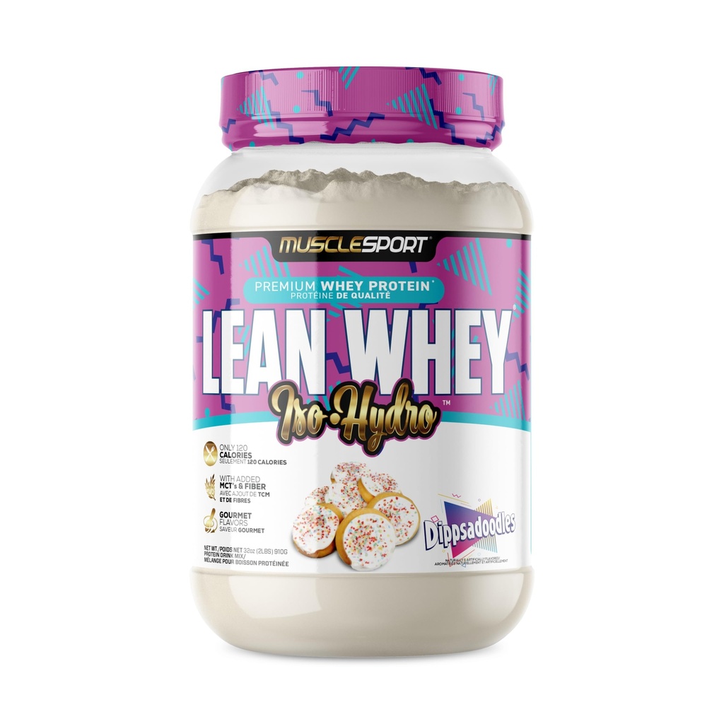 Musclesport Lean Whey RevolutionTM Protein Powder - Whey Protein Isolate - Low Calorie, Low Carb, Low Fat, Incredible Flavors - 25g Protein pro Scoop (2lb, Dippsadoodles)