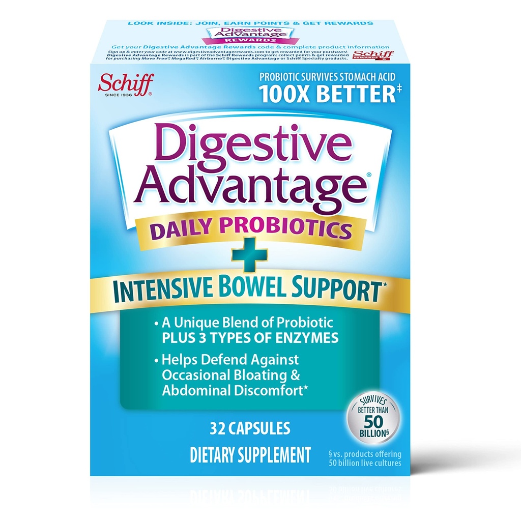 Verdauungsvorteil IBS Probiotics für Verdauungs- und Intensiv-Bowel-Unterstützung, Probiotika für Frauen und Männer mit Verdauungsenzymen, Unterstützung für okziale Bloating & Gut Health, 32ct Capsules