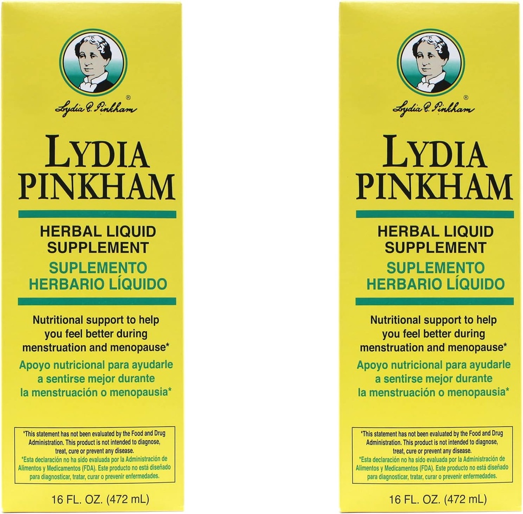 2-PAK Lydia Pinkham Nutritional Support Liquid 16oz Flaschen