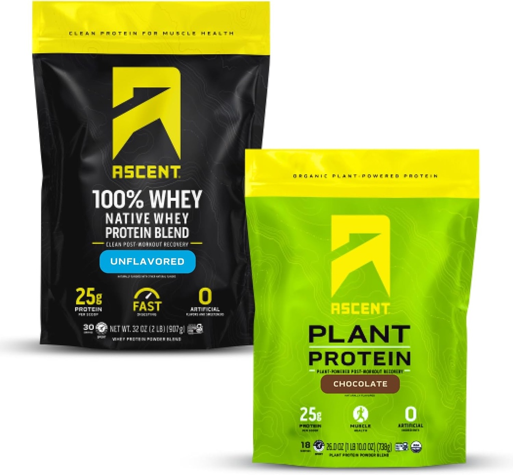 Anstieg Whey + Pflanzenprotein Pulver - Entflammt 2 lb & Schokolade 18 Servierungen