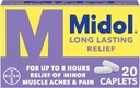 Midol Long Lasting Relief - 20 Caplets, Pack von 6
