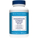 Der Vitamin Shoppe Magnesium Citrate Complex 160MG, Mineralische Ergänzung, die Knochen, Zähne & Energie Produktion unterstützt (300 Kapseln)