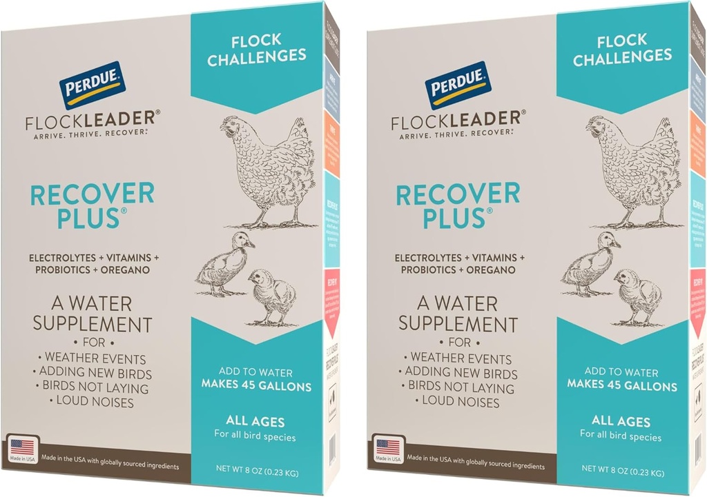 Recover Plus Moderate Stress Probiotische Wasserergänzung für Hühner mit Elektrolyten & Oregano, 8 oz (Pack von 2)