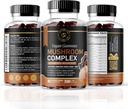 Mushroom Gummies | 10 Mushroom Supplement | 2500mg | Turkey Tail, Chaga, Reishi, Cordyceps & Lions Mane Organic Mushroom Extracts, Nootropic Brain Booster (180 Count (Pack of 3))