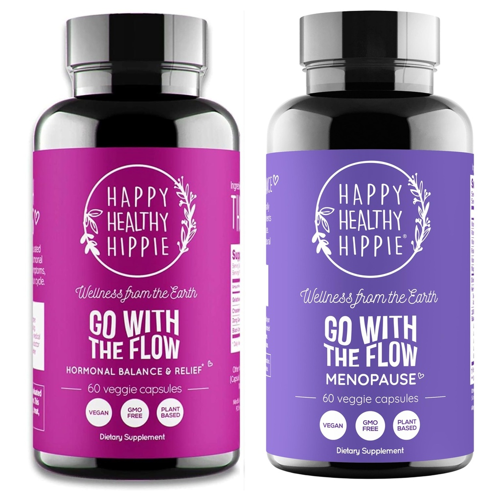 Happy Healthy Hippie Gehen Sie mit der Flow Menopause Unterstützung & Gehen Sie mit dem Flow Hormon Balance für Frauen