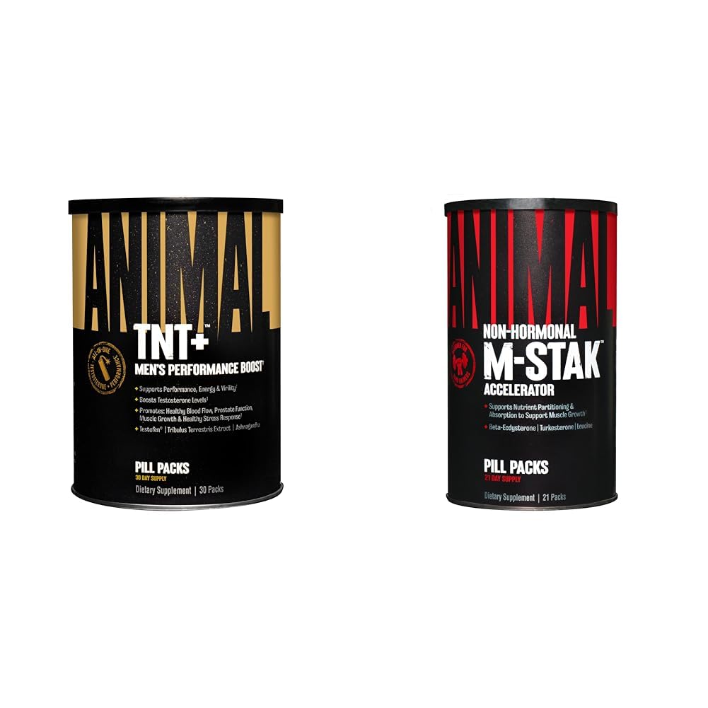 Tier TNT+ Test Booster & M-Stak Muscle Building Stack für Herren - 21 Count