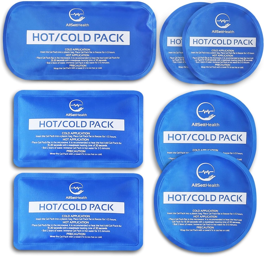 Wiederverwendbare heiße und kalte Eis-Packs für Verletzungen Wiederverwendbar – 7 Stück flexible Eis-Packs in mehreren Formen und Größen – Mehr Verwenden Eis-Pack für Rückenschmerzen Relief, Hals, Schulter