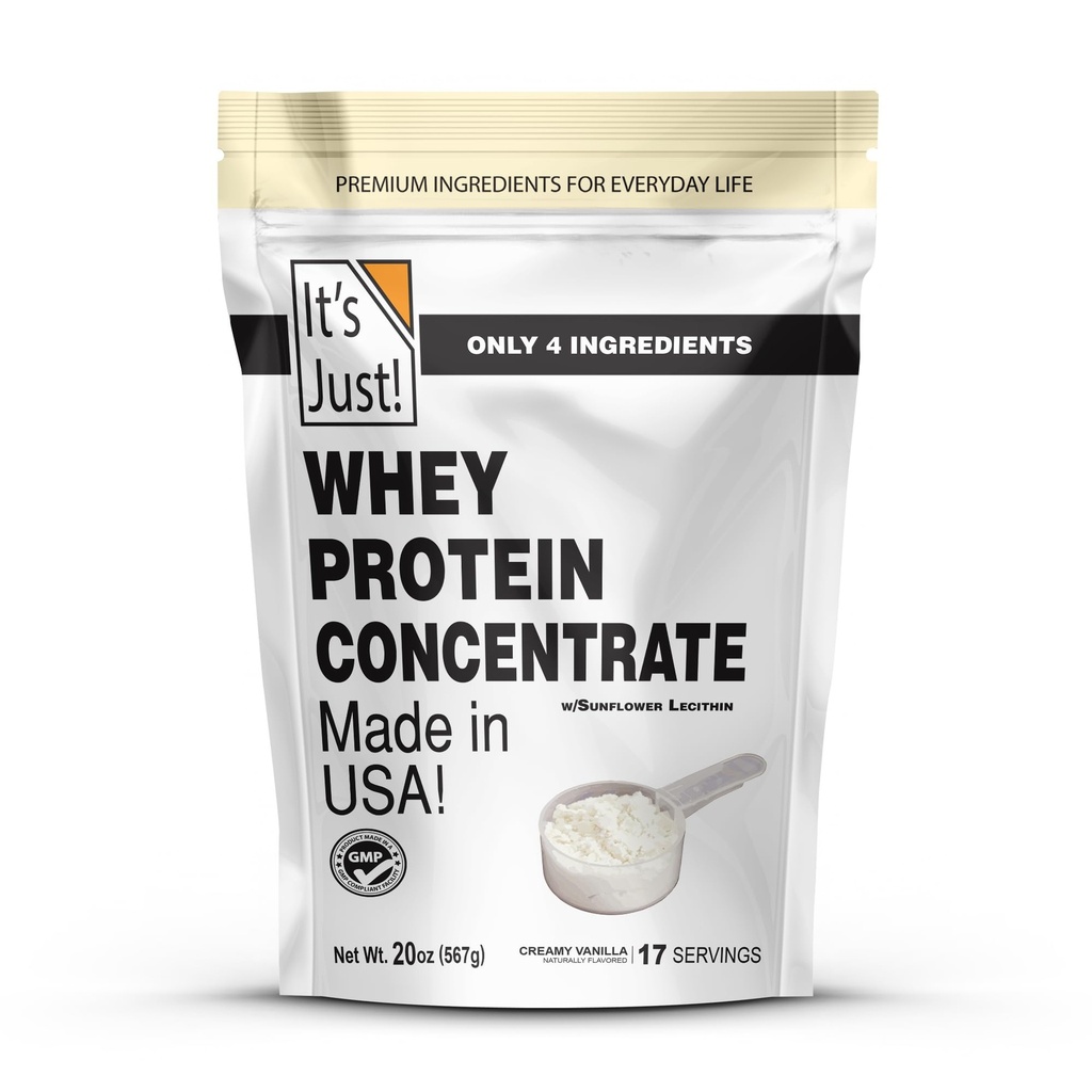 Es ist Just! - 100% Whey Protein Konzentrat, Made in USA, Premium WPC-80, Natural Vanilla Flavor (1.25 Pfund, /Vanilla)