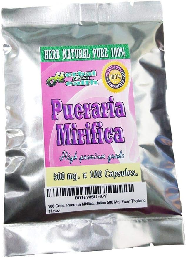 100 Caps. Pueraria Mirifica Powder Root Pure 100% Brustvergrößerung 500 mg aus Thailand