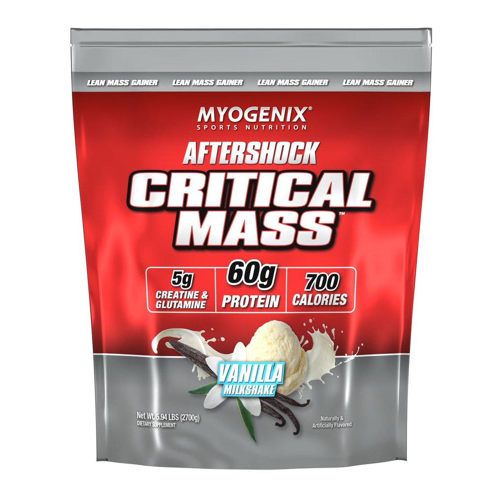 Myogenix Critical Maß Gainer – Muskelmasse Gewichtszunahme Ergänzung, Zero Lactose Whey Protein Powder – Anabolic Whey Protein – Vanille (5 lbs)