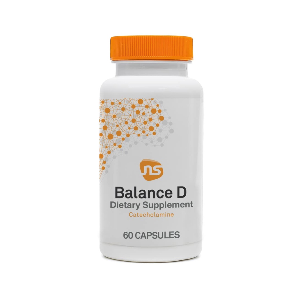 NeuroScience Balance D - Mood Support Supplement for Energy, Focus & Brain Health - Vitamin B6, Folate & More - Aid Dopamine Synthesis for Healthy Craving Control & Cognition (60 Kapseln)