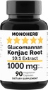 MONOHERB Amorphophallus konjac Radix Extrakt Glucomannan 1000 mg - 90 Vegetarische Kapseln
