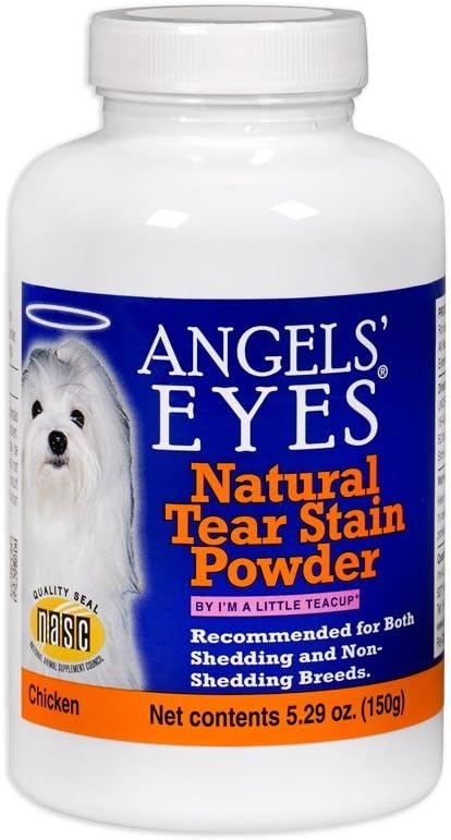 ANGELS' EYES Natural Tear Stain Prevention Huhn Pulver für Hunde | Alle Rassen | Nein Weizen keine Mais | Tägliche Unterstützung für Augengesundheit | Proprietäre Formel |Limited Ingredients | Nettoinhalt 150g