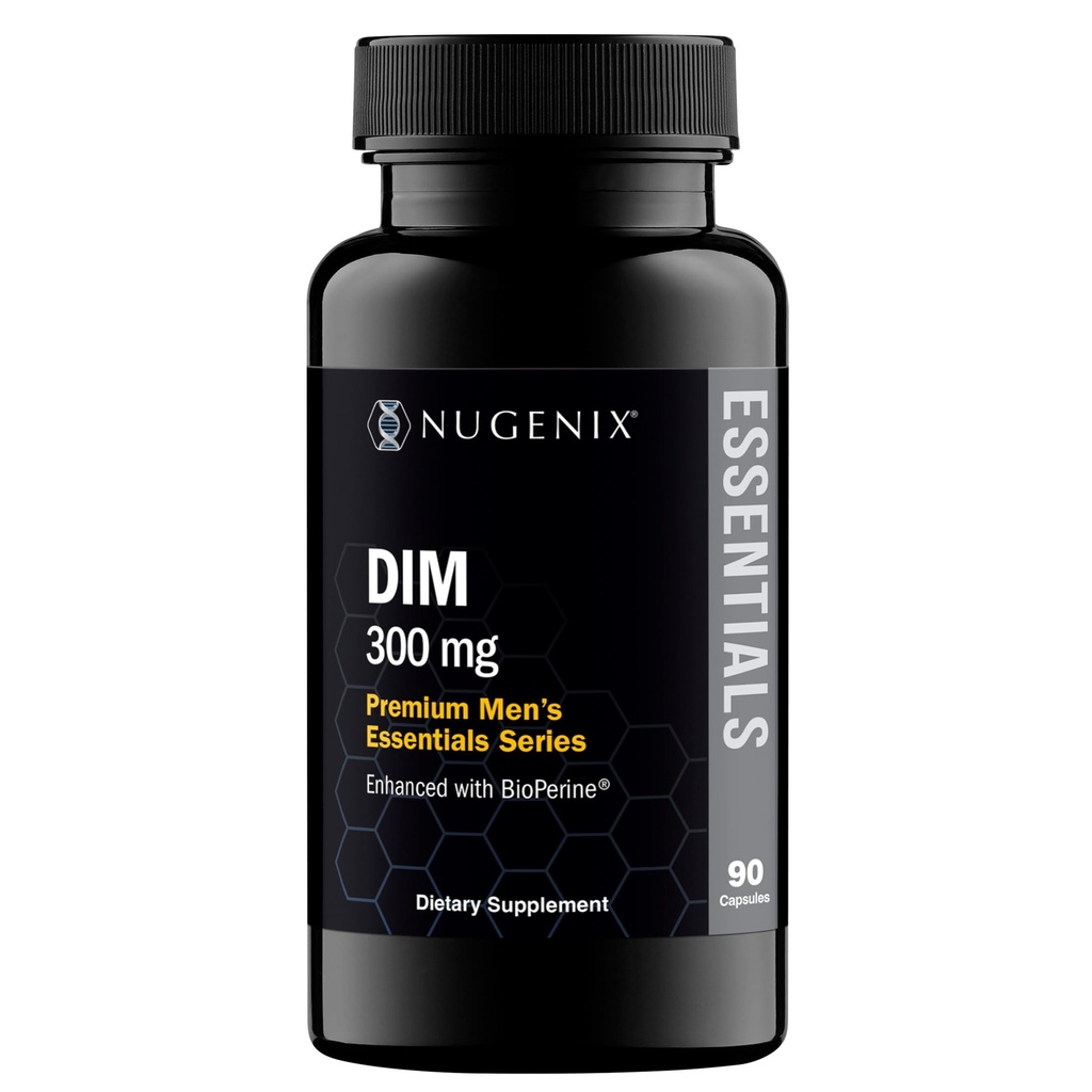 Nugenix Essentials DIM Supplement 305 mg Diindolylmethan & BioPerine für Hormonbilanz, 90 Kapseln
