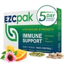 EZC Pak 5-Day Tapered Immun Support Booster - Vitamin Immun Support Supplement, Echinacea, Zink Vitamin C, Vitamine für Immunsystemunterstützung, Immun Booster für Erwachsene - Immununterstützung Vitamine