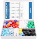 Swpeet 200 Pcs Molecular Model Kit für Organische und anorganische Chemie, Chemie Molekulares Modell Student and Teacher Set - 83 Atome & 116 Links & 1 Short Link Remover Tool