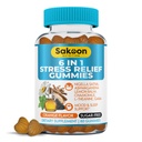 6-in-1 Stress Relief Gummi 60ct - Aids Relaxation mit Ashwagandha, GABA, L-Theanin, Zitronenbalsam, Kamille, Black Cumin Seed Nigella Sativa. Verbesserter Tiefschlaf, Gelenkunterstützung - 60 Gummis