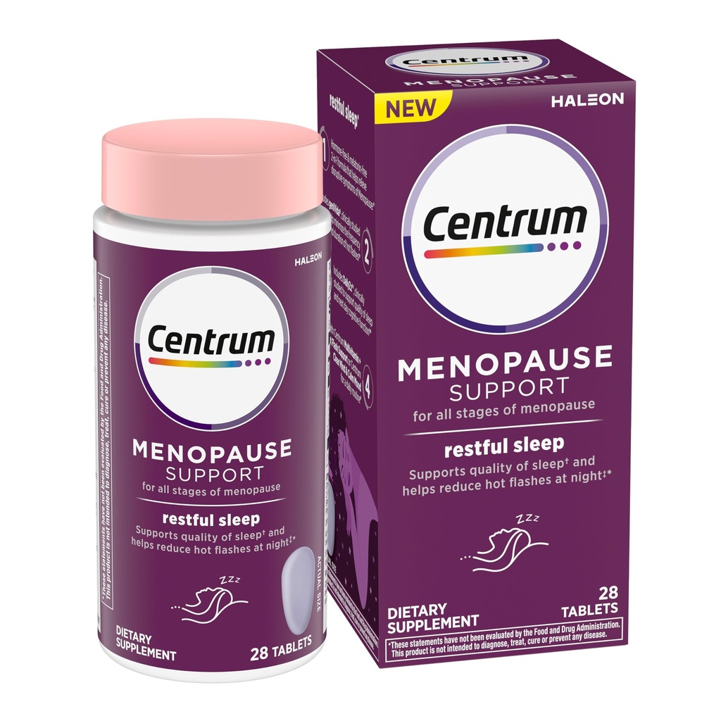 Centrum Restful Schlaf Menopause Unterstützung Tablets, Ergänzung mit Klinisch untersucht DailyZz und geniVida, 28 Zähler