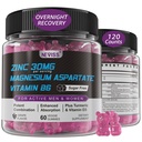 Zink und Magnesium Ergänzung, Zink Magnesium Aspartate Post Workout Gummis für Männer Frauen, mit Vitamin B6, B12, D3, Kurkuma für Nacht Erholung, reduzieren Fatigue, Boost Immunität & Schlaf, 120 Zähler