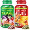 Dowslept Früchte und Gemüse Ergänzung / Kapseln -100% ganz natürliche Vitamine Ergänzungen- Balance Energie Levels für Frauen Männer 90 Frucht Kapseln, 90 Veggie Kapseln