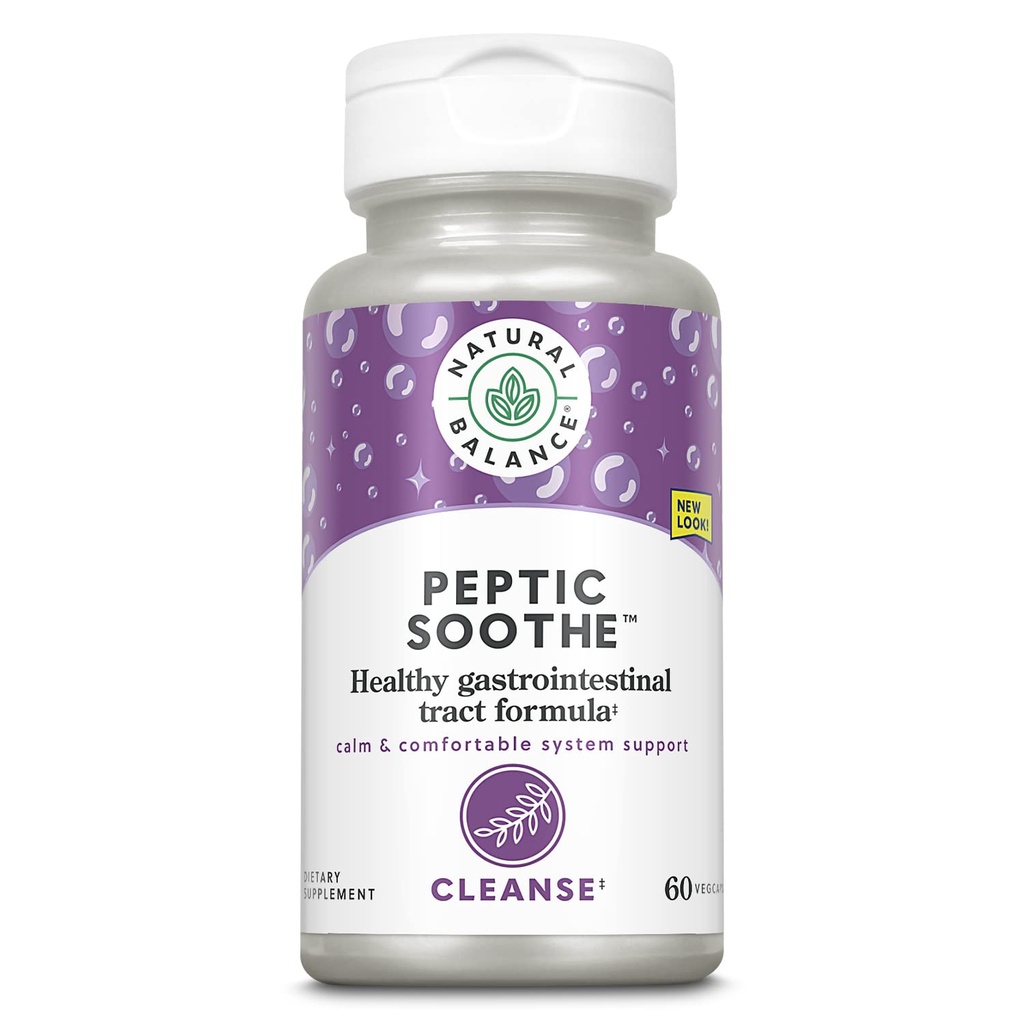 Natural Balance Peptic Soothe | Gastrointestinale Formel für gesunde Verdauung Unterstützung | mit Zink Carnosin, L-Glutamin & Mastic Gum | 60 VegCaps