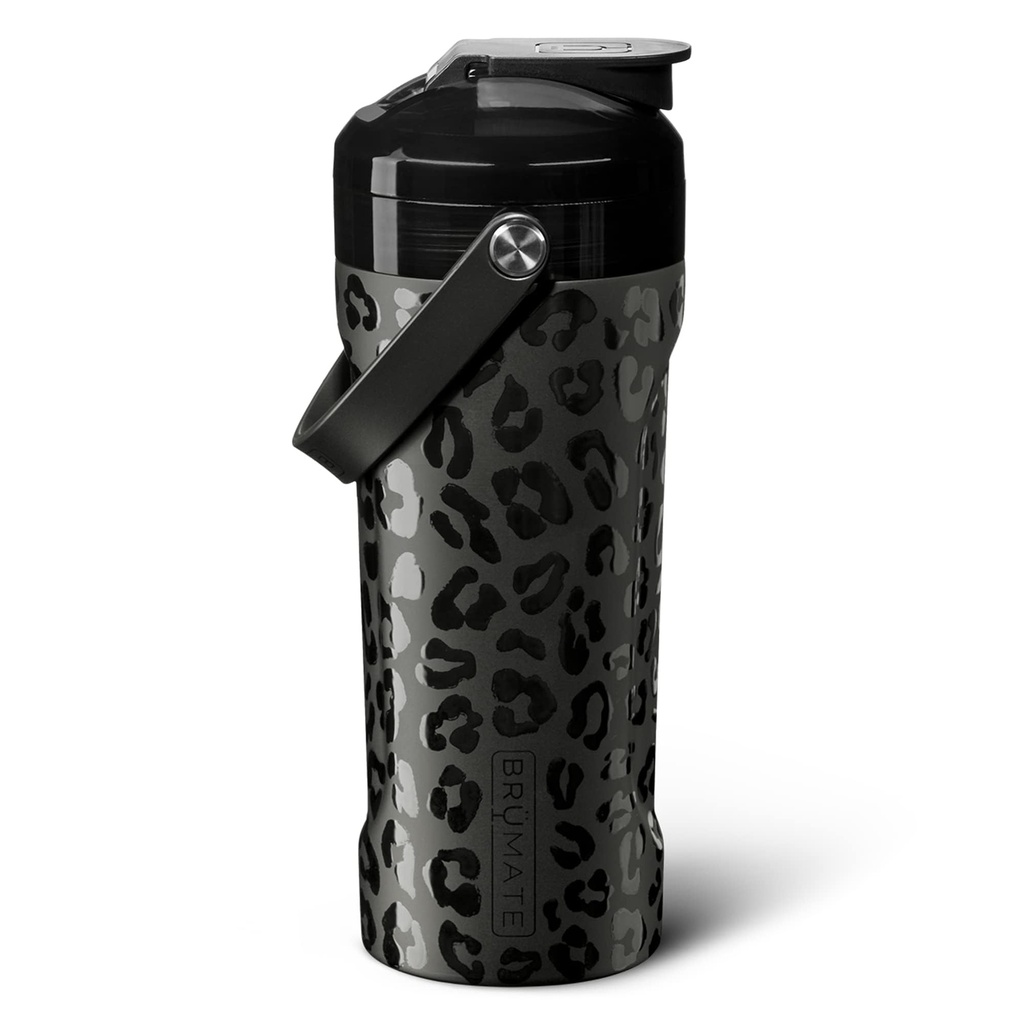 BrüMate MultiShaker Blender Shaker Bottle | 100% Leakproof Insulated Edelstahl | Pre Workout und Protein Shaker Bottle für das Gym | 26oz (Onyx Leopard)