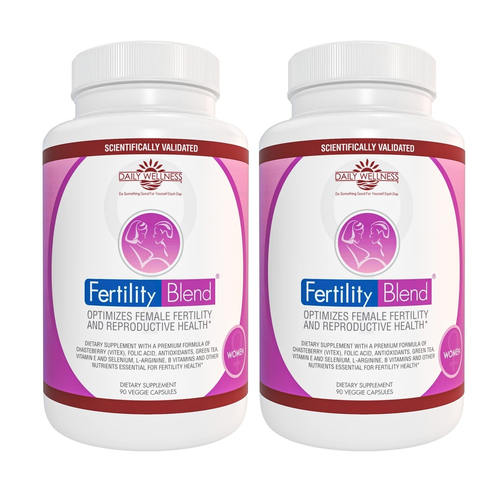 Daily Wellness Fertility Blend für Damen - Fertilitätsergänzungen für Frauen, Konzeption Fruchtbarkeit Pränatale Vitamine, Versuchen, Progesterone Ergänzungen, Cycle Support Conception Pillen - 2 Pack
