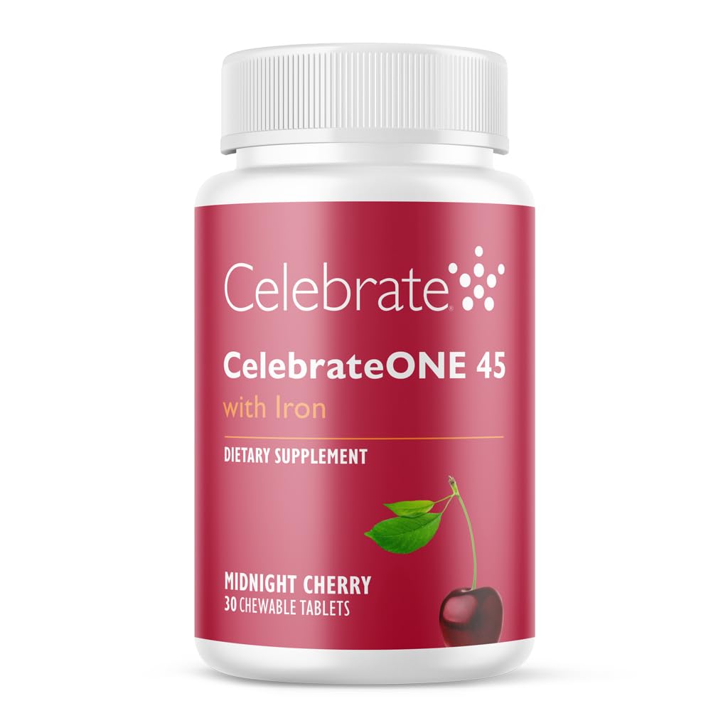 Celebrate Vitamins CelebrateONE 45 Chewables, 45mg Eisen - Einmal täglich Bariatric Multivitamin, essentielle Vitamine & Minerals - Magen Bypass & Sleeve Gastrectomy Supplement - Kirsche (30 Tabletten)