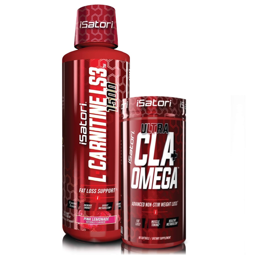 iSatori L-Carnitin LS3 Pink Lemonade 1500mg (32 Servierungen) & iSatori Ultra CLA (90 Softgels)