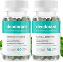 Vollkörper-Deodorierung Ergänzung, Natürliche Deodorant Pillen Ergänzung, Besiegen Odor Natürlich Kapseln, Chlorophyll Kapseln für Frauen und Männer 90 Zähler