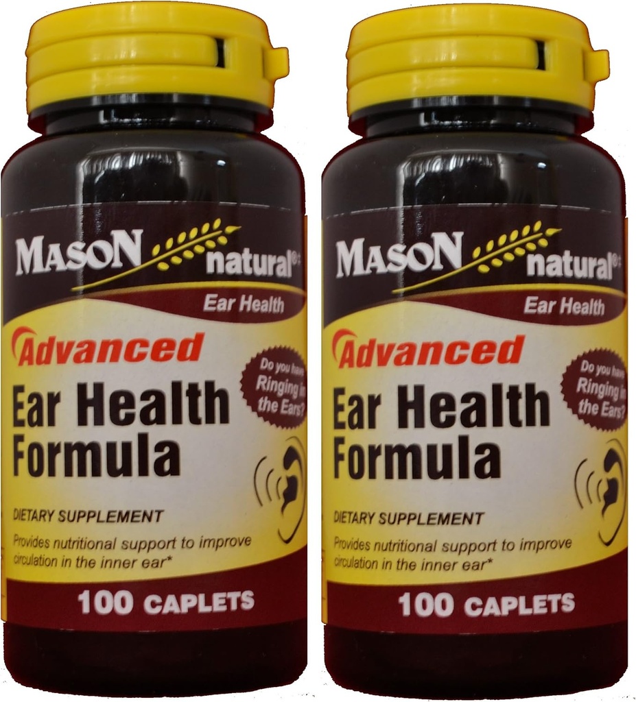 Mason Natural Advance Ear Health Formula Bioflavonoids Plus 100 Caplets pro Flaschenpackung von 2 insgesamt 200 Caplets