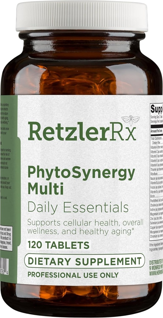 PhytoSynergy Multi w/o Iron von Dr. Retzler® - 120 Tabletten - Vitamine und Mineralstoffe Verbesserte w/bioaktive Pflanzenverbindungen - Lutein, Zeaxanthin, Lycopin und Resveratrol