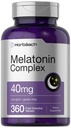 Horbäach Melatonin 40mg Komplex | 360 Fast Dissolve Tabletten | Adult Extra Strength Supplement | mit Kamille und Ashwagandha | Vegetarisch, Nicht-GVO, Glutenfrei