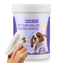 HICC PET Ohr Reiniger Finger Wipes für Hunde & Katzen, Vet-Recommended Dog Ear Infection Treatment to Relief Itching & Entzündung, Entfernen Wax, Schmutz & Stop Smelly, Non-Irritating, 50ct (Coconut Scent)