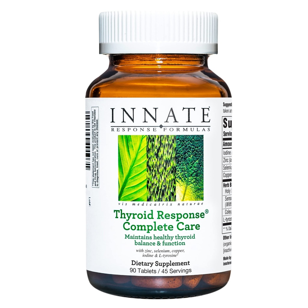 INNATE Response Formulas Thyroid Response Complete Care - Hergestellt mit Ashwagandha - Bewahrt optimale Schilddrüse Balance und Funktion - Vegetarisch, Glutenfrei, Non-GMO - 90 Tabletten (45 Portionen)