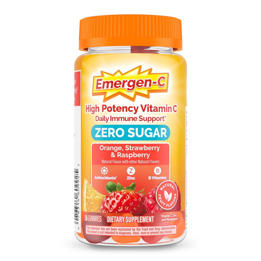 Emergen-C Zero Sugar Immununterstützung Erwachsene Gummis 36 Count