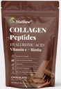 Schokolade Collagen Pulver. Kollagen mit Hyaluronsäure und Vitamin C. Schokolade Collagen Peptide Pulver Schokolade. Kollagen mit Vitamin C & Biotin für Haar, Haut, Nägel, Gelenk. Keto, Typ 1 und 3.
