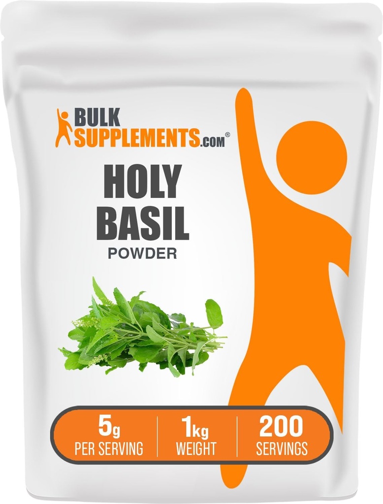 BulkSupplements.com Heilige Basilikum-Pulver - Heilige Basilikum-Ergänzung, Heilige Basilikum Blatt-Pulver - Tulsi Heilige Basilikum, Kräuter & Glutenfrei, 5g pro Servierung, 1kg (2.2 lbs) (Pack von 1)