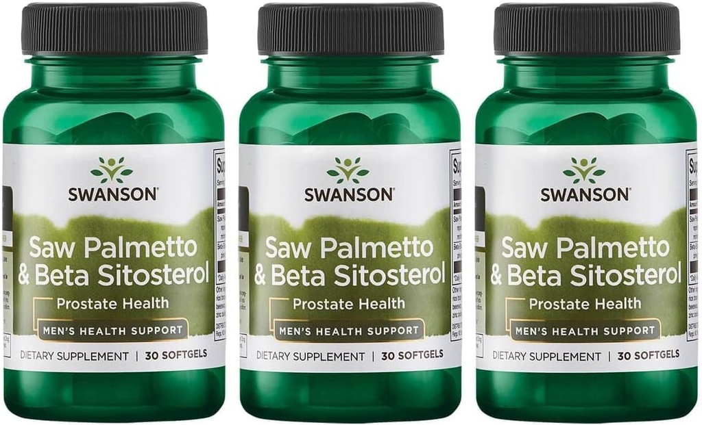 Swanson Saw Palmetto und Beta Sitosterol 30 Sgels (3 Pack)