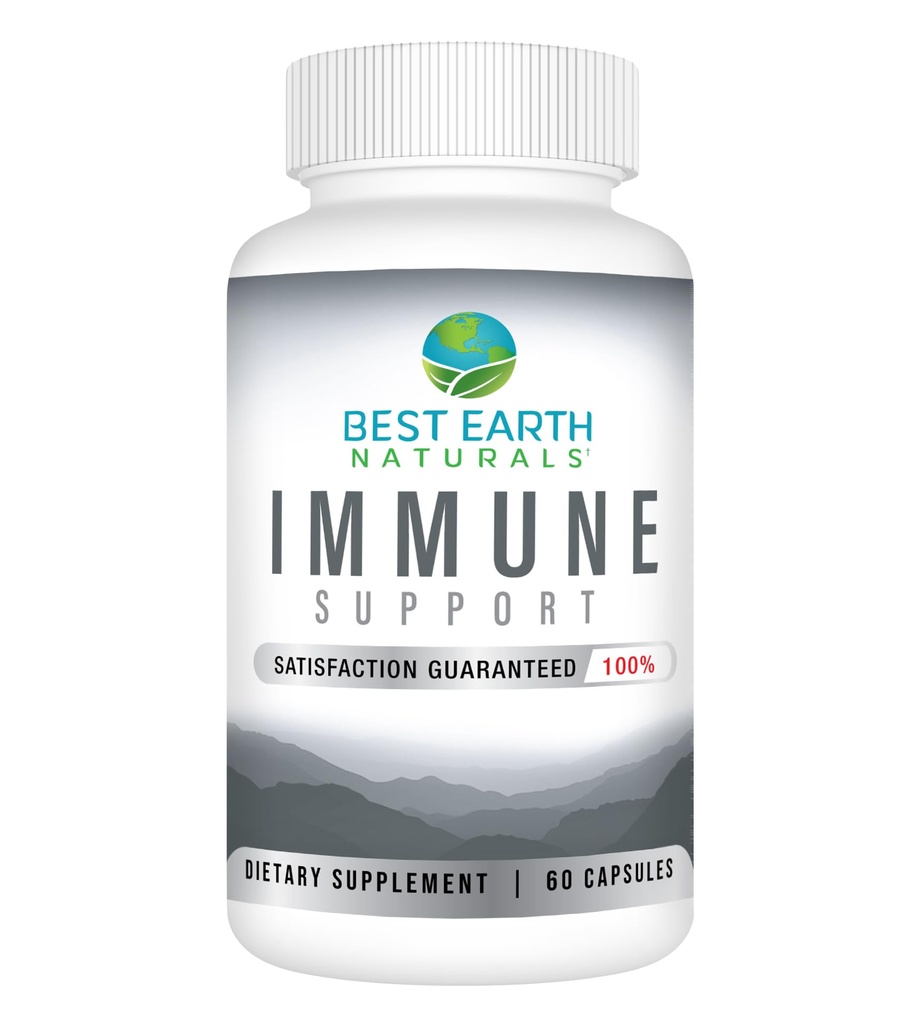 Best Earth Naturals Immununterstützungsergänzung - Multi Vitamine für Erwachsene mit Vitamin C 30mg, Vitamin E 30 Iu, Kurkuma, Pilz, Knoblauch Supplement &amp; Mehr - 60 Kapseln