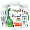 Blissful MitoMag – 300mg Elemental Magnesium Complex: Mg Glycinate, Mg BHB - Sleep Muscles Mood Energy Cognitive Focus Calm – All Natural, USA Made, No Additives – 60 Vegan Capsules Supplement